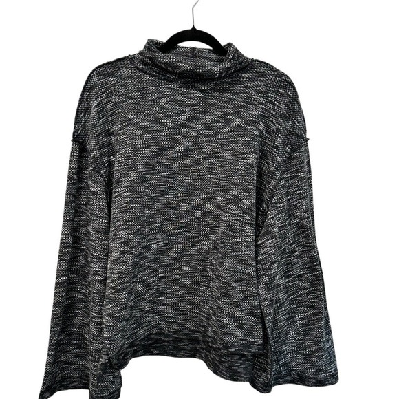 We The Free Sweaters - Free People We The Free Marled Knit Turtleneck Sweater Oversized Gray, Medium